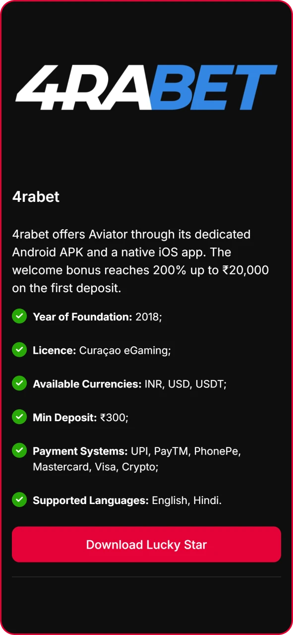 Casino review listing showing licensed Indian platforms offering direct Aviator APK downloads.