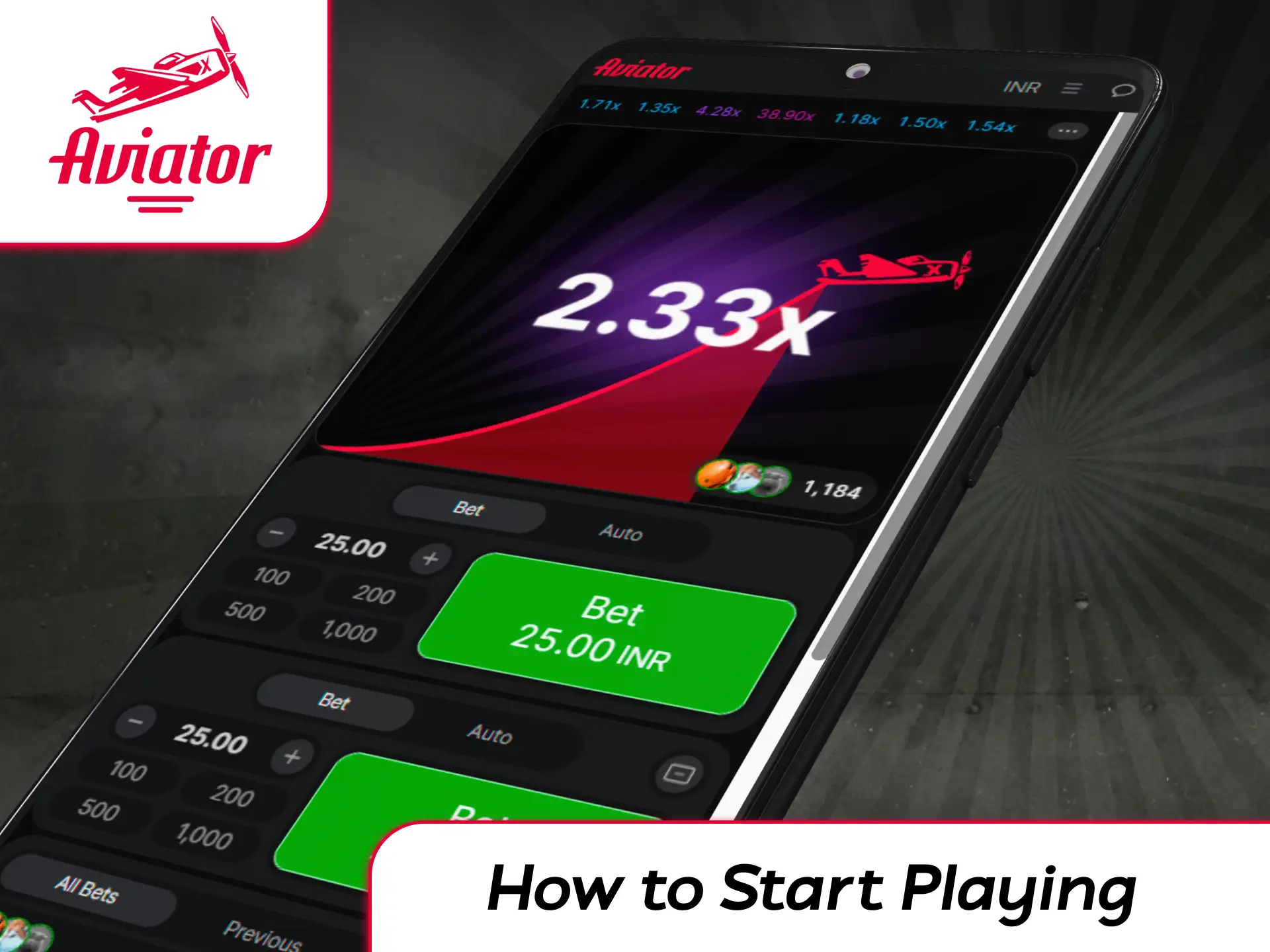 User launching and starting a round in the Spribe Aviator mobile application on a smartphone.