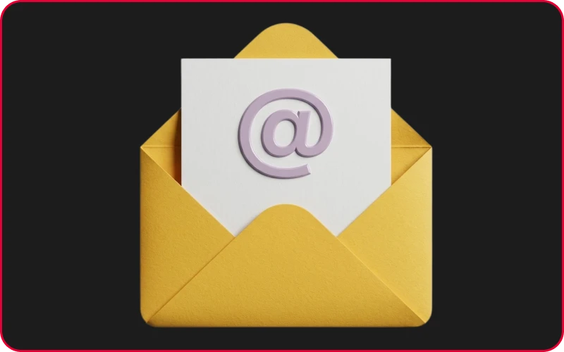 Email registration screen with input fields for valid email address and account password.